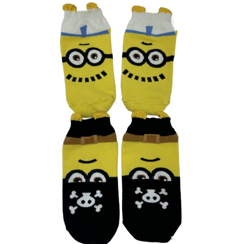 Universal Minions Low Cut Socks 2 Pairs Casual Adult Shoe Size: 6-10